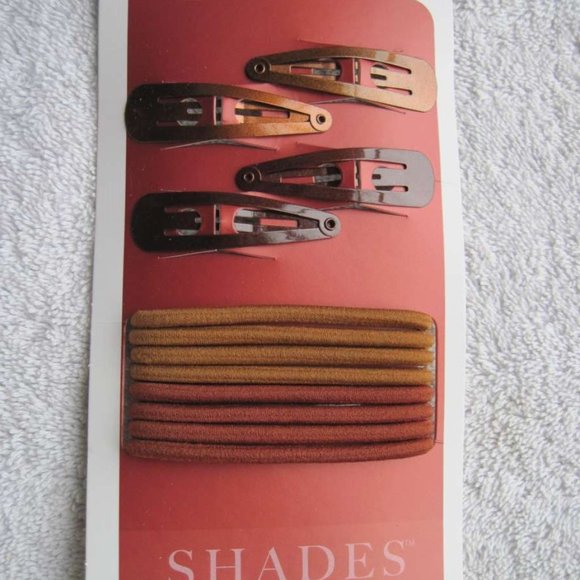 Goody Color Collection Shades of Red 8 Hair Elastics 4 Snap Clips Orange Shiny - Picture 2 of 8